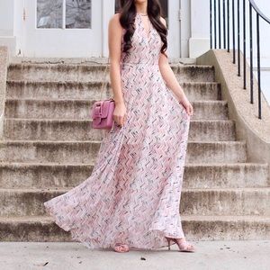 White House Black Market Chevron Print Maxi Dress